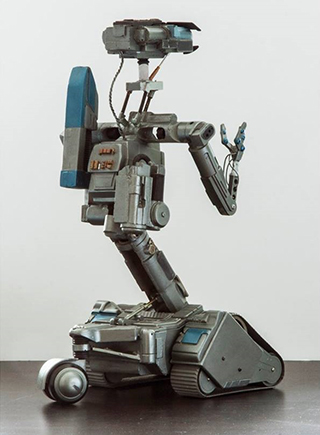 Miniature Johnny Five prop from "Short Circuit 2".